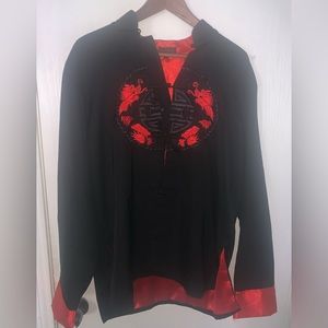Silver Dragon Embroidered Kung Fu Style Jacket